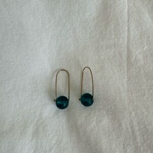 Elegant Gold and Teal Earrings handmade
